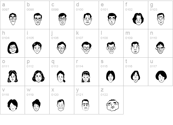 SakabePeople06 lowercase a-z preview