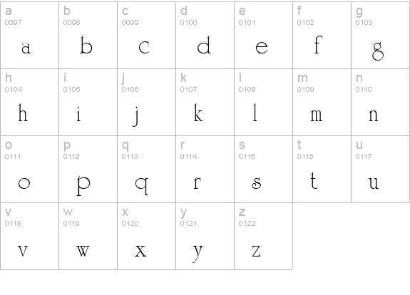 Salinas lowercase a-z preview