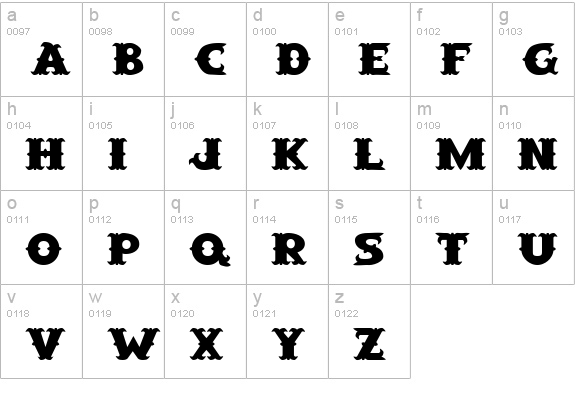 SaloonExt lowercase a-z preview