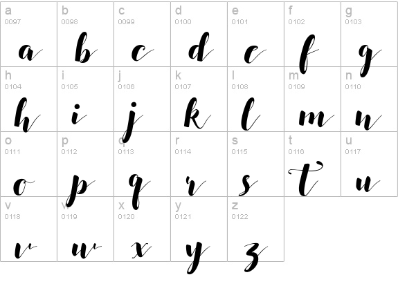 SALSABILLA lowercase a-z preview