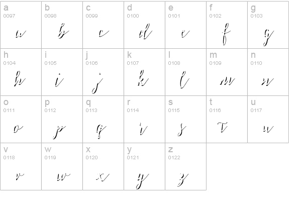 Salt & Spices Pro Shadow lowercase a-z preview