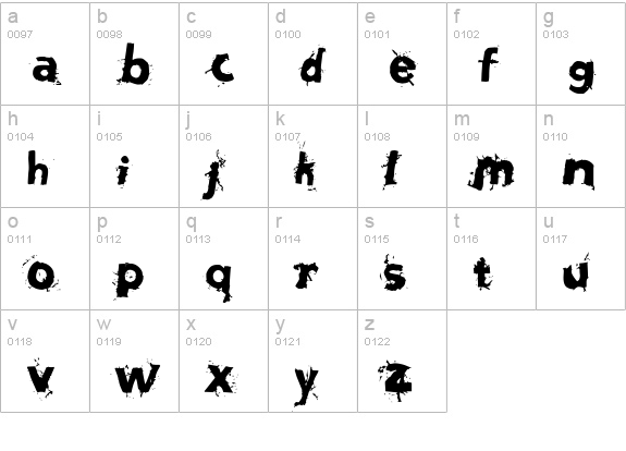 Salvation lowercase a-z preview