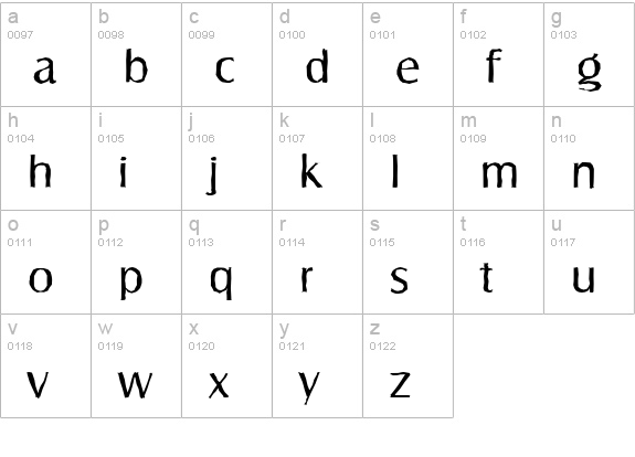 SalzburgAntique-Regular lowercase a-z preview