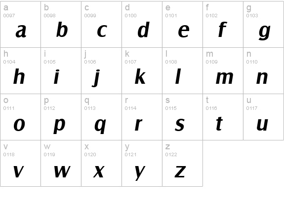 SalzburgSerial-BoldItalic lowercase a-z preview