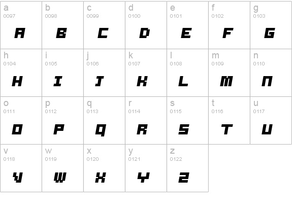 Samson Bold Oblique lowercase a-z preview