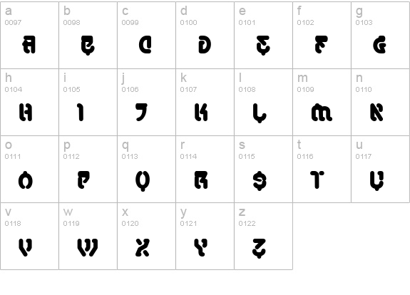 SamuraiCabCo BB lowercase a-z preview