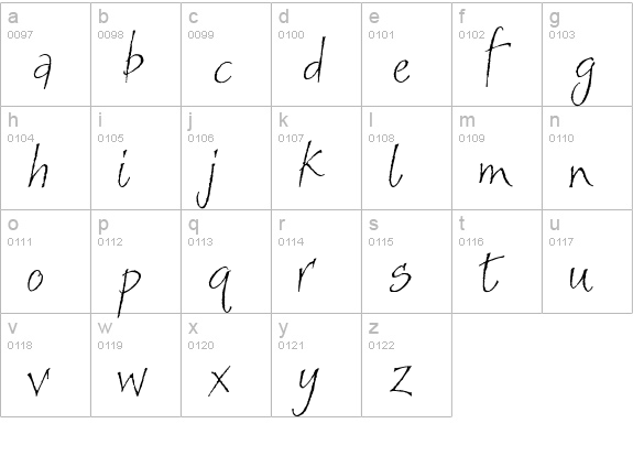 Sandals lowercase a-z preview