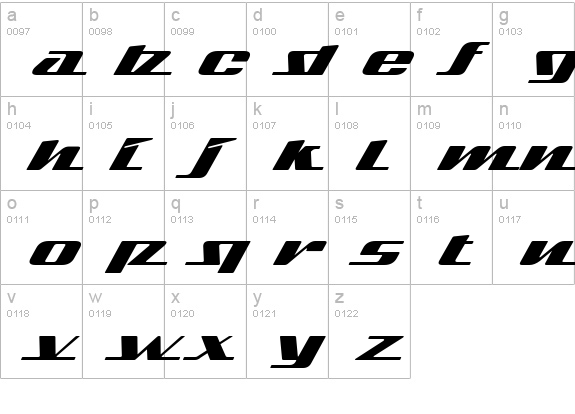 Sandoval Speed lowercase a-z preview