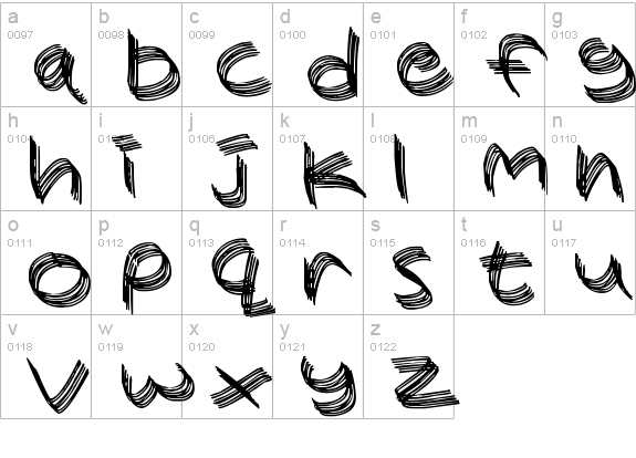 Sandscrape
 lowercase a-z preview