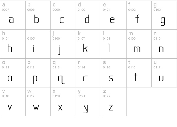 Sanity Wide lowercase a-z preview