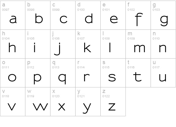 Sansumi-Bold lowercase a-z preview