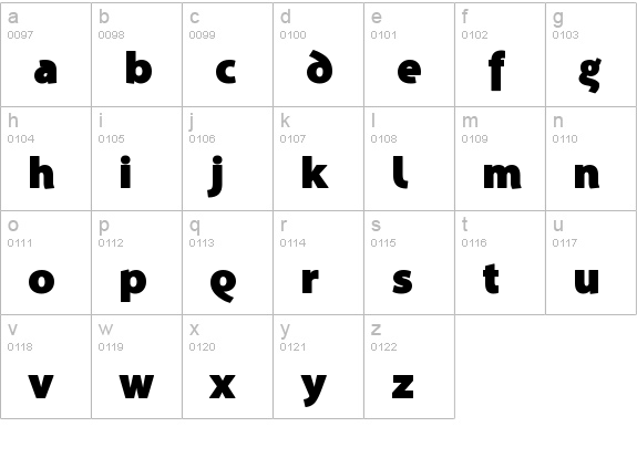 Santana-Black lowercase a-z preview