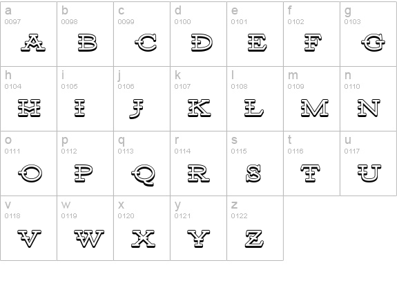 Santiago BTN Shadow lowercase a-z preview