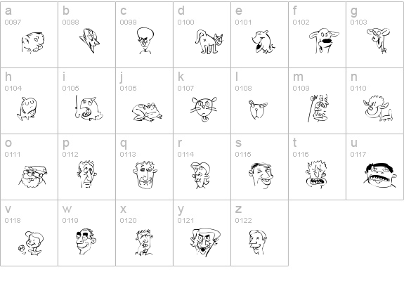 Sappy Mugs lowercase a-z preview