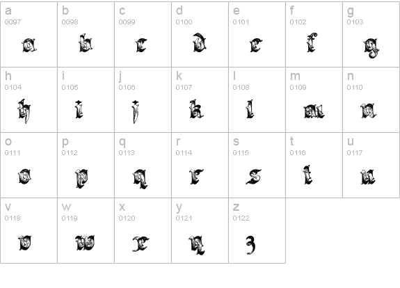 Saraband Lettering lowercase a-z preview