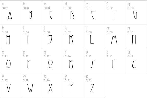SarahCaps lowercase a-z preview
