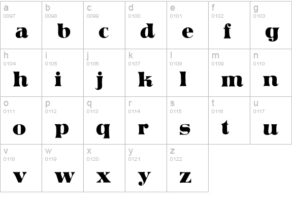 Sarajevo lowercase a-z preview
