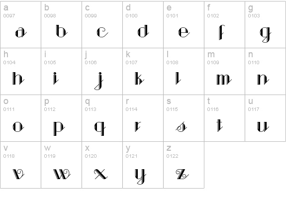 Sarsaparilla lowercase a-z preview