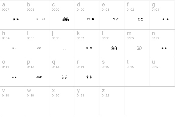 Saru-Charactor lowercase a-z preview