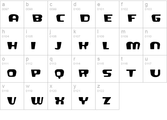 Saru-San lowercase a-z preview