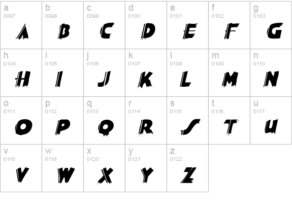 SashDisplayCaps Italic lowercase a-z preview