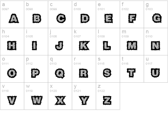 Sasquatch lowercase a-z preview