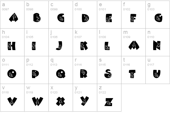 Sassys Teddys 2 lowercase a-z preview