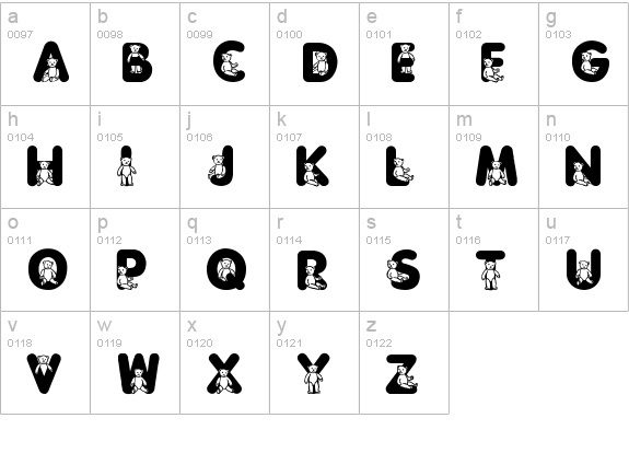 Sassys Teddys 3 lowercase a-z preview