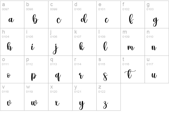 Saturday lowercase a-z preview