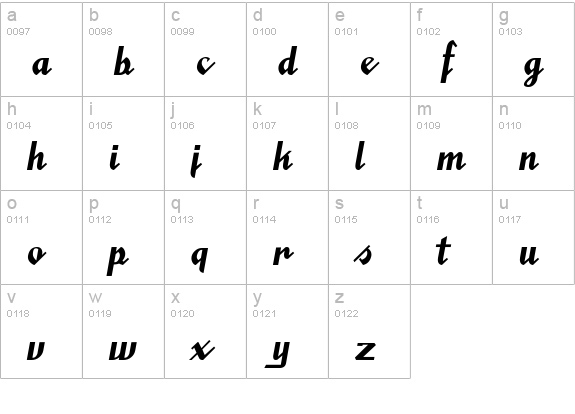SaucyMillionaire lowercase a-z preview