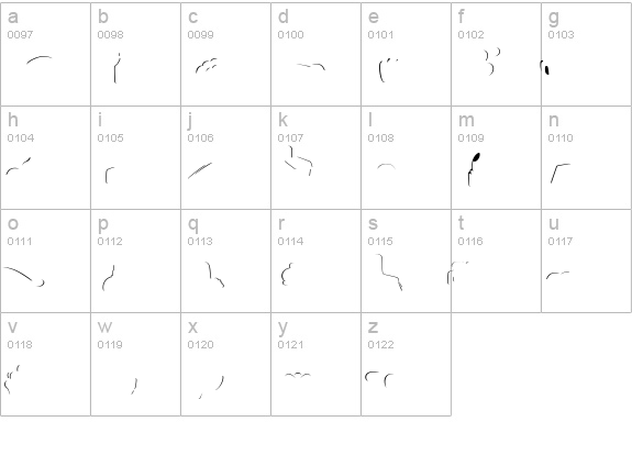 SaunaDingbats-Highlght lowercase a-z preview