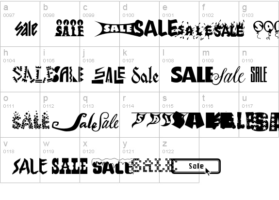 SavesAndSales lowercase a-z preview