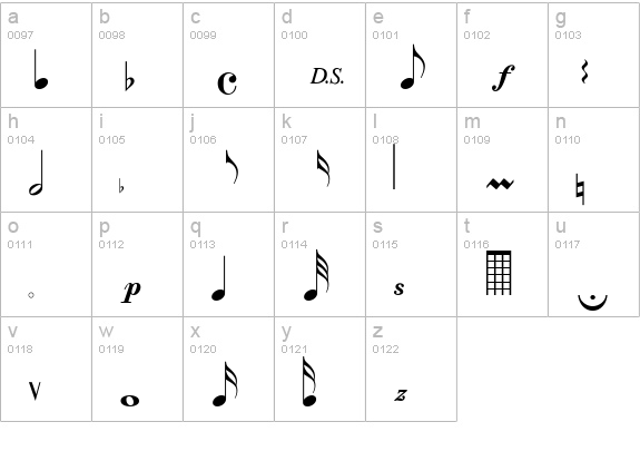 Sax n' Violins SSi lowercase a-z preview