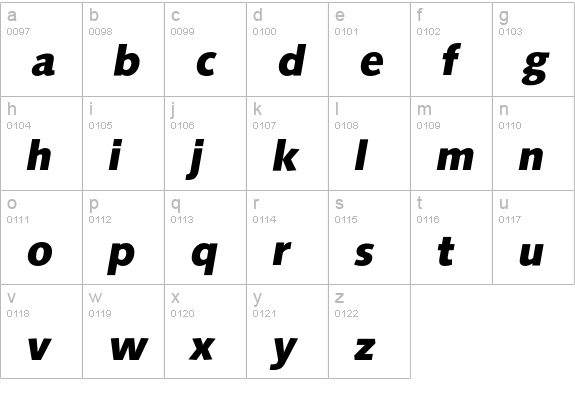 Saxony-BoldIta lowercase a-z preview