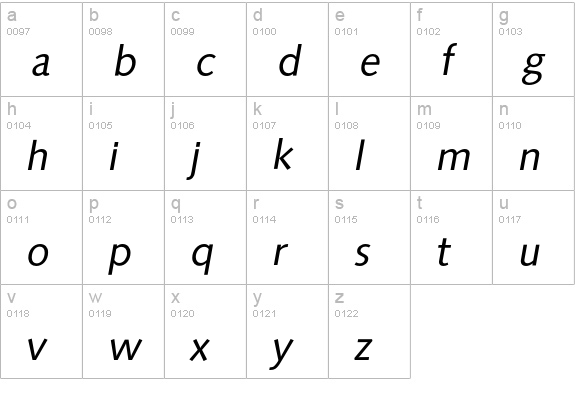 Saxony-RegularIta lowercase a-z preview