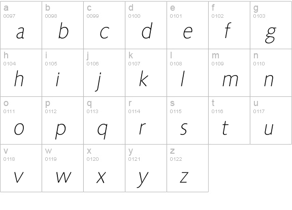 Saxony-XlightIta lowercase a-z preview