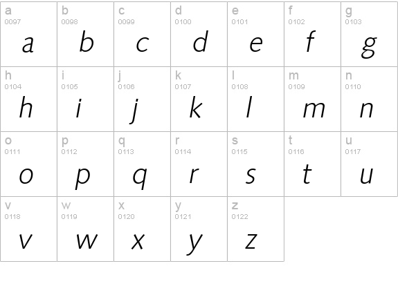 SaxonySerial-Light-Italic lowercase a-z preview