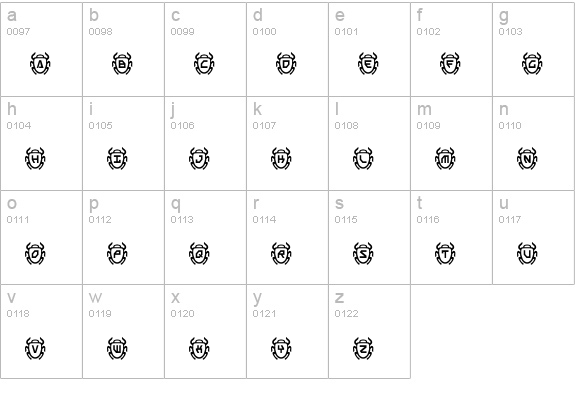 Scarab lowercase a-z preview