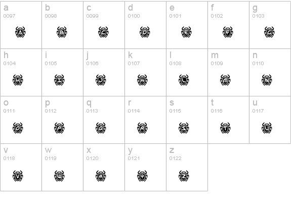 Scarab Border lowercase a-z preview