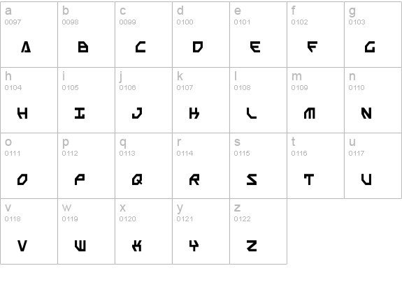 Scarab Script lowercase a-z preview
