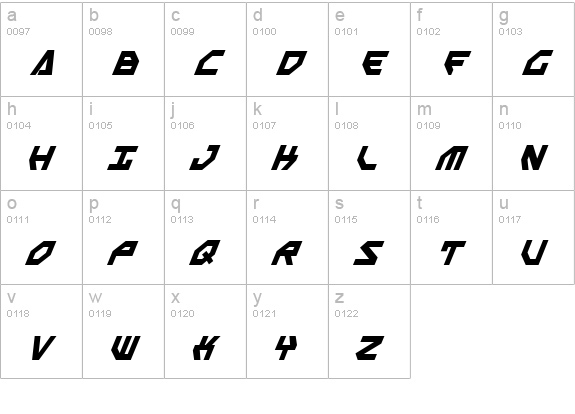 Scarab Script Bold Italic lowercase a-z preview