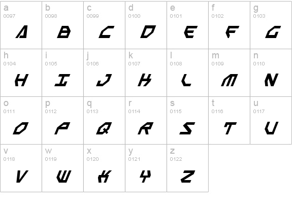 Scarab Script Italic lowercase a-z preview