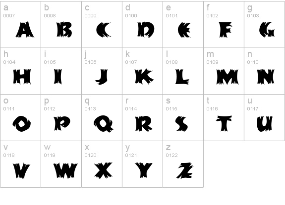 ScarecrowCondensed lowercase a-z preview
