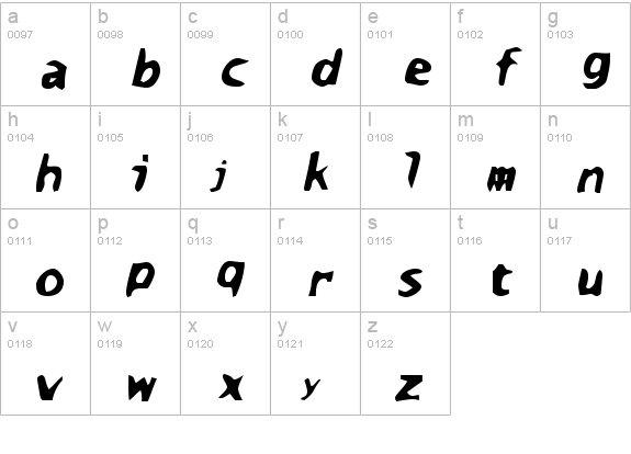 Scary Monsters lowercase a-z preview