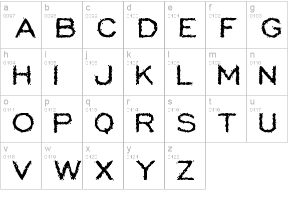 Scatterbrained Restrained lowercase a-z preview