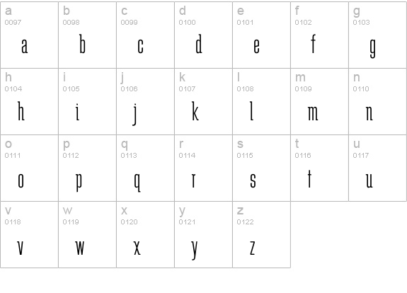 SchindlerLight lowercase a-z preview