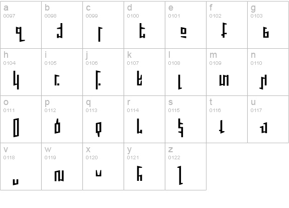 Schirft lowercase a-z preview