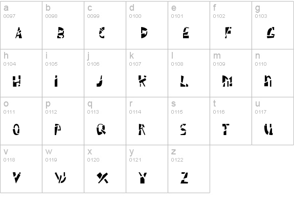 Schizm lowercase a-z preview
