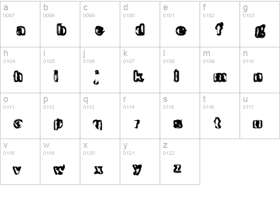 Schizoid Trout lowercase a-z preview
