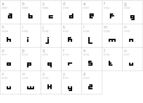 Schleepy lowercase a-z preview